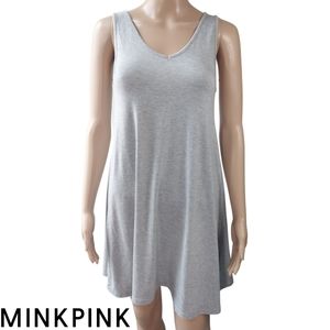 MINKPINK | Casual Sleeveless Jersey Cotton Dress in Gray | Size XS